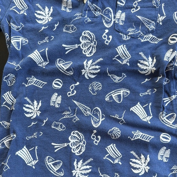 Crewcuts Blue Polo with Tropical Print - Picture 3 of 3